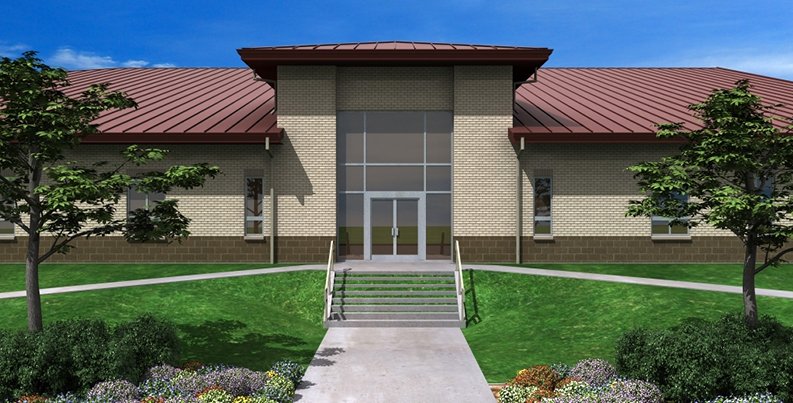 Rendering of Marine Corps Reserve Center entrance 
